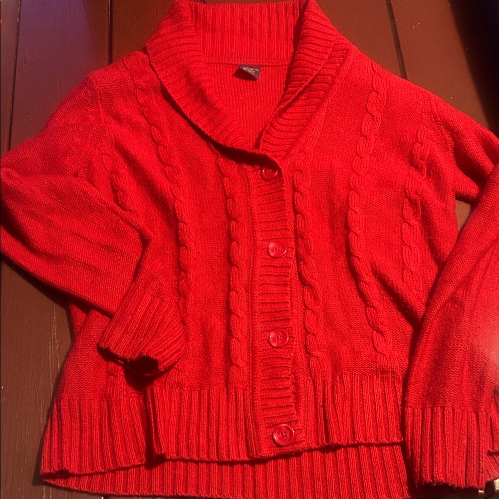 Faded Glory Vibrant Red Cardigan